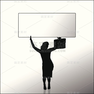 一个女商人的矢量剪影。