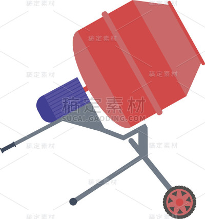 混凝土搅拌机矢量图。