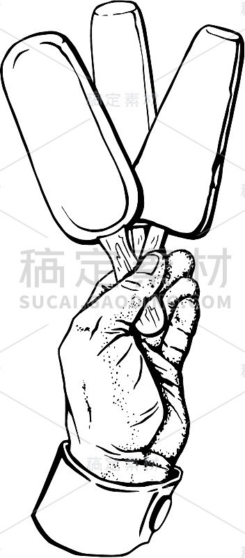 手里拿着冰棒
