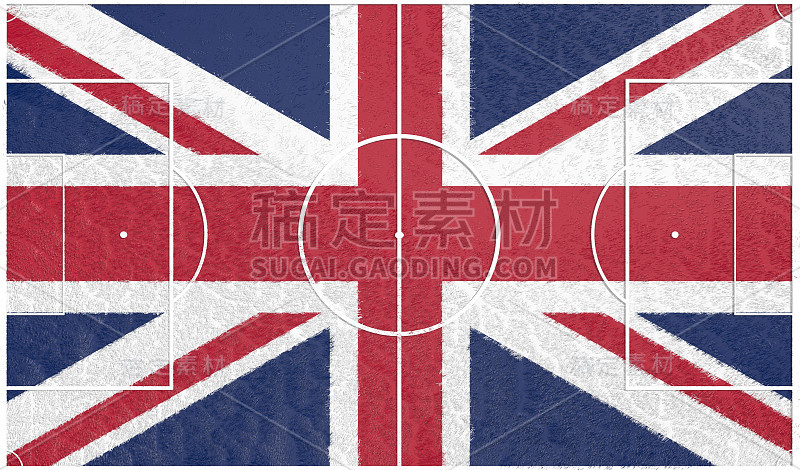 英国国旗纹理足球场