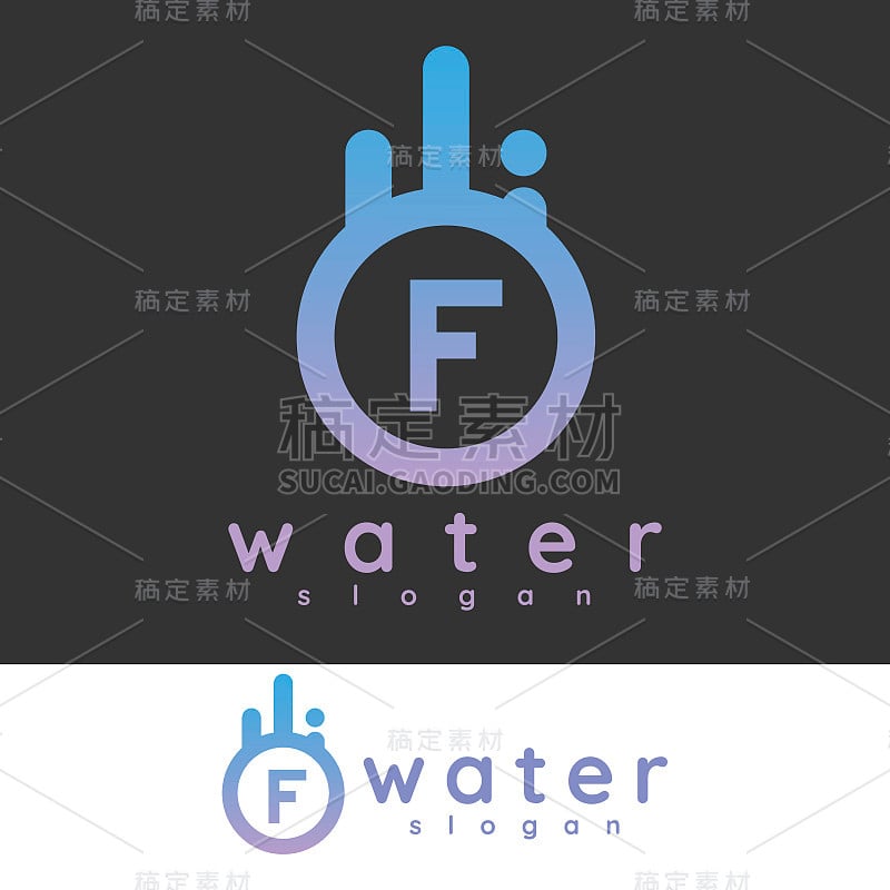 水首字母F图标设计