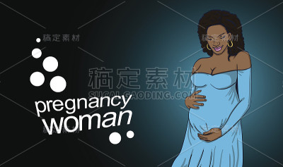 怀孕的美国黑人妇女