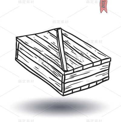 盒子收集，涂鸦集。矢量插图。