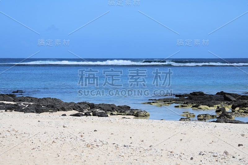 在毛里求斯，印度洋，非洲圣费利克斯海滩的海景