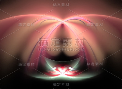分形图案在黑色背景上的抽象插图