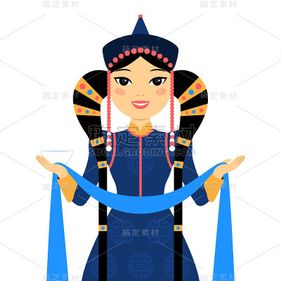 美丽的蒙古女人。