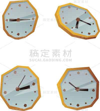 钟面手表矢量插图