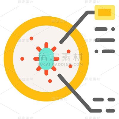 细菌在培养皿矢量插图，平面风格图标