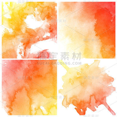 一套彩色水彩画背景
