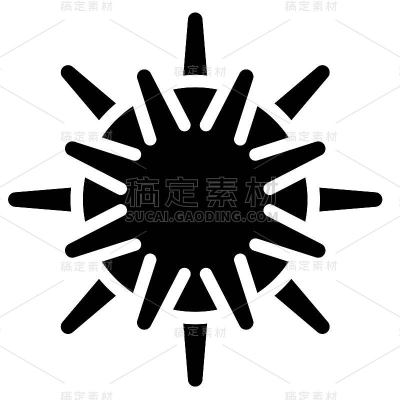 病毒或细菌矢量插图，固体样式图标