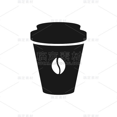 带有咖啡矢量图标的纸杯