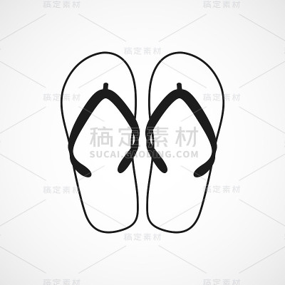 人字拖图标。矢量图