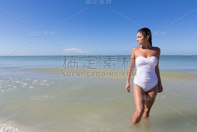 在海滩上