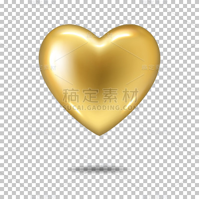 金属心为您的设计在透明的背景。