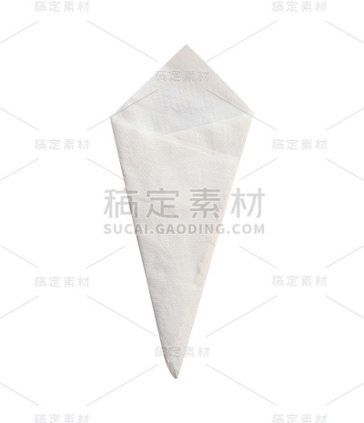 折叠的白色纸巾隔离(剪切路径)