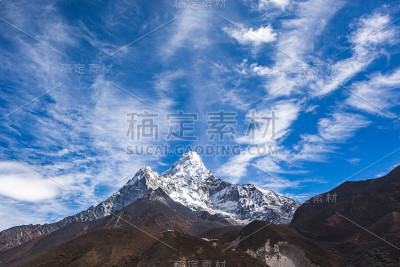 Ama Dablam山。尼泊尔萨加玛塔国家公园