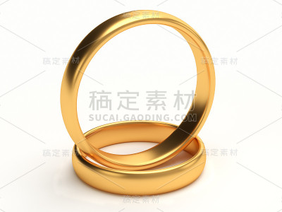 结婚金戒指互相套在一起