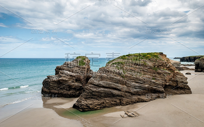 大教堂海滩(普拉亚de las catedrales)西班牙大西洋。