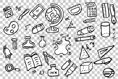 手绘素描的学校或教育的东西