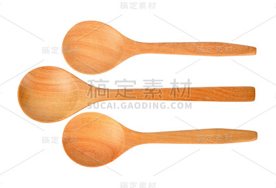 木勺孤立在白色背景上。