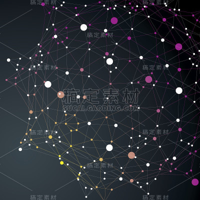 几何抽象三维复杂点阵对象