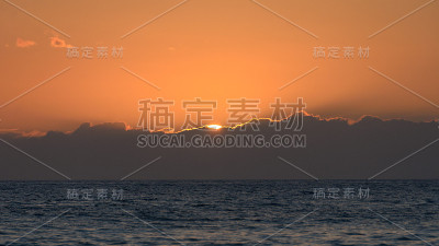 怀亚里海滩的日落。夏威夷大岛