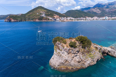 圣尼古拉斯岛海滩的鸟瞰图。