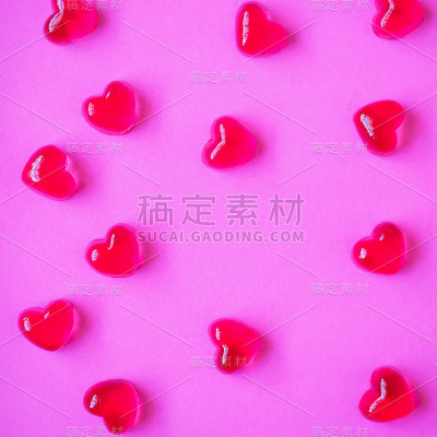 情人节背景与心形糖果