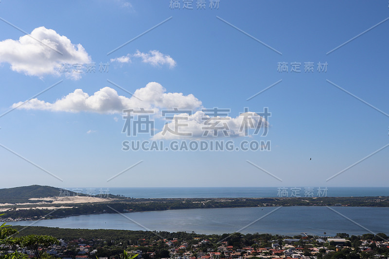 美丽的全景从Conceição泻湖山在Florianópolis，圣卡塔琳娜。