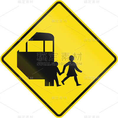 新西兰路标-注意校车