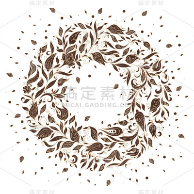 手绘装饰与花卉花环