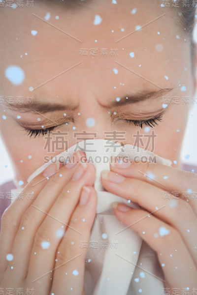 女子擤鼻涕的合成图像