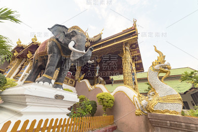 清迈市的一座佛教寺庙。泰国。2020年2月22日