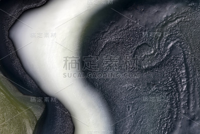 干燥溶解蜡抽象形式宏观特写