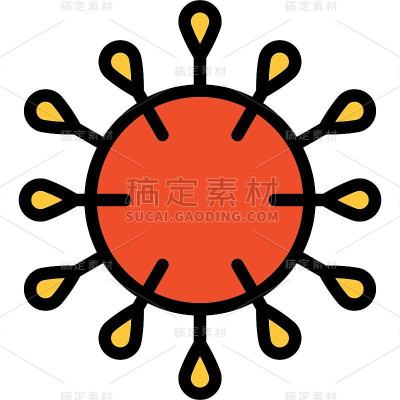 艾滋病毒或艾滋病矢量插图，填充样式图标
