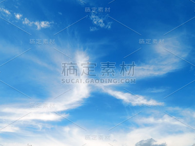 蓝天上的白云特写