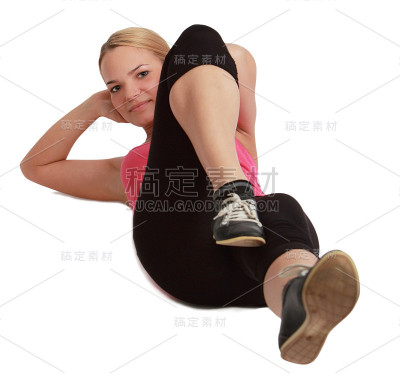 女人做仰卧起坐