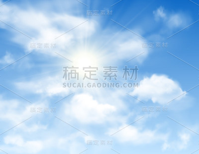 蓝天与太阳和白云的背景