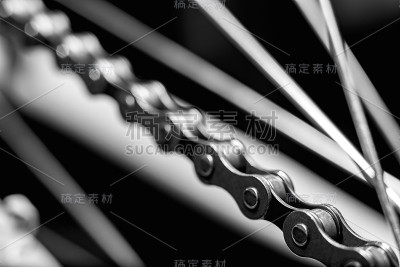 金属暗色自行车链条