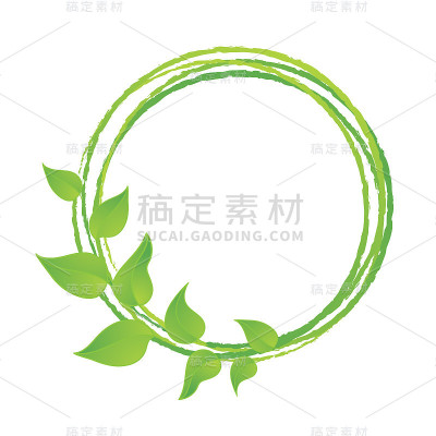 绿叶图案或绿叶图标设计
