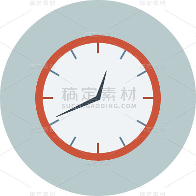 挂钟彩色矢量插图