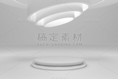 3d渲染，抽象的几何背景，极简的原始形状，现代模拟，空白模板，空的橱窗，商店展示