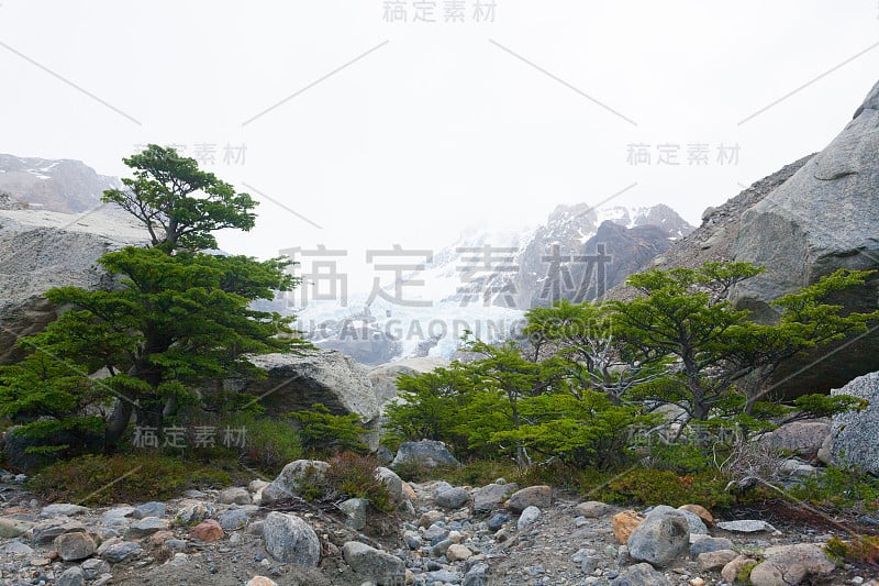 冰川景观白石，El Chalten，巴塔哥尼亚