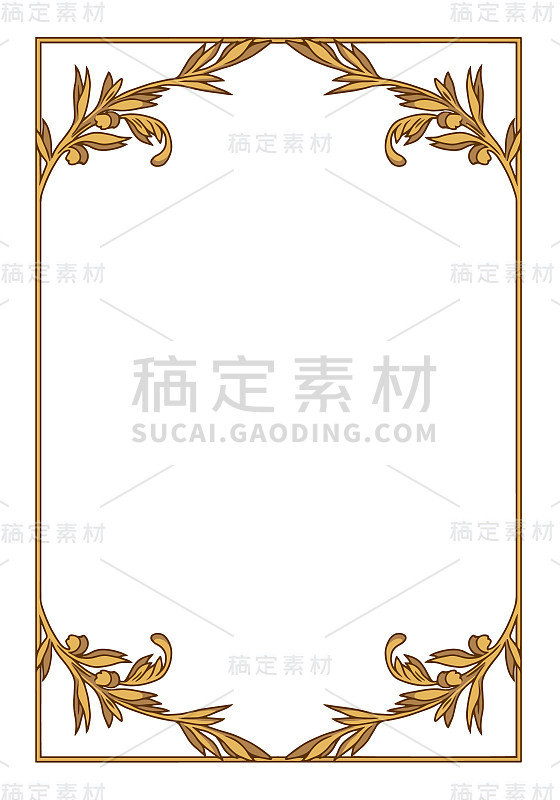 Elegant ornamental golden transparent vector borde