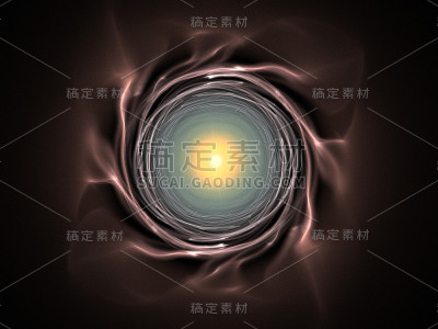 分形图案在黑色背景上的抽象插图