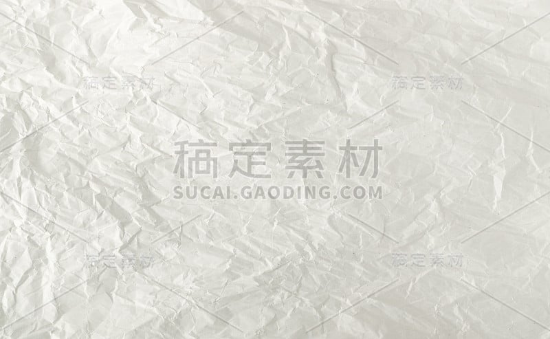 Sheet of White Thin Crumpled Craft Paper Backgroun