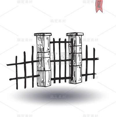 门图标，矢量插图