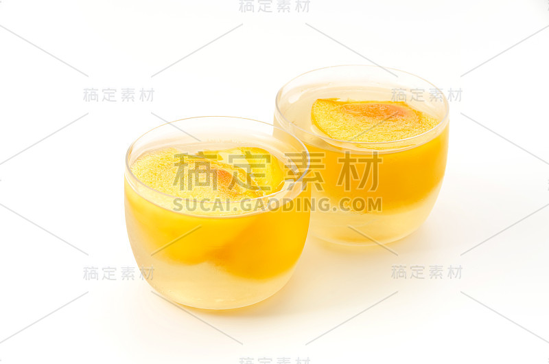 白底美味的柿子果冻