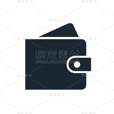 简单的钱包与卡图标。单色设计元素孤立在白色上。商业，金融，支付，储蓄，信用卡的概念。
