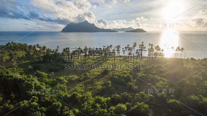 麦加岛全景鸟瞰图